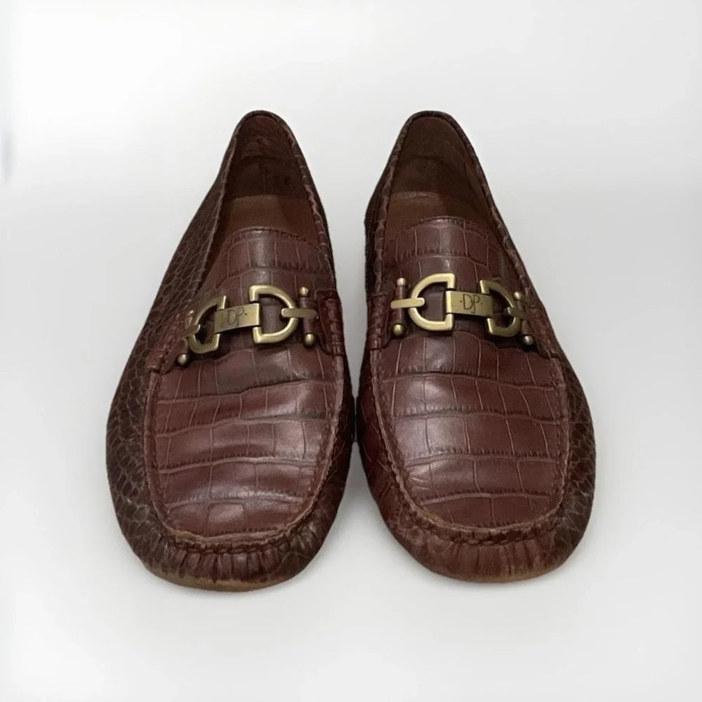 Donald Pliner-Men Dacio 2-Leather Slip-On Loafers-brown Caiman  11.5 M-VERY NICE